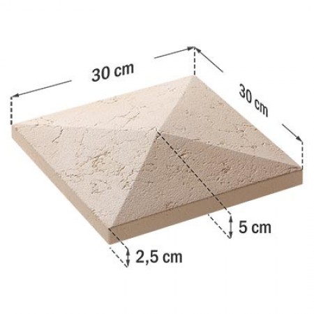 Capac stalp gard Star Stone, Roma, 300 x 300 x 50 mm